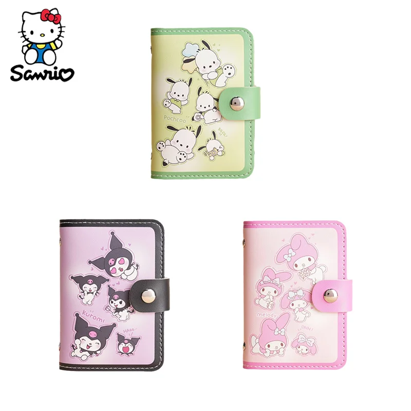 

Kawaii Sanrio Card Holder Kuromi My Melody PU Leather ID Credit Card Holder 22 Cards High capacity Cartoon Wallet For Women