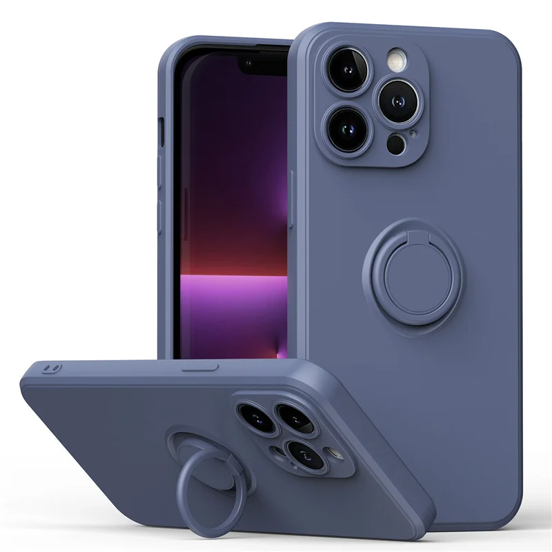 Coque téléphone magnétique en silicone avec anneau de support_voghion.com