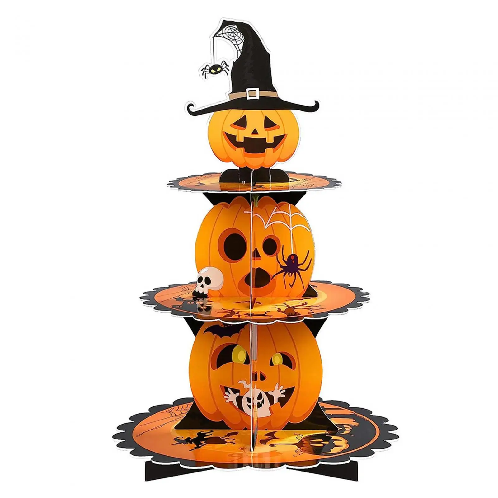 Halloween Cupcake Stand Serving Tray 3 Tier Desk Dessert Display Plate