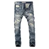 Streetwear Fashion Men Jeans Retro Wash Slim Fit Destroyed Ripped Jeans Men Hole Trousers Patched Vintage Designer Pants Hombre 2
