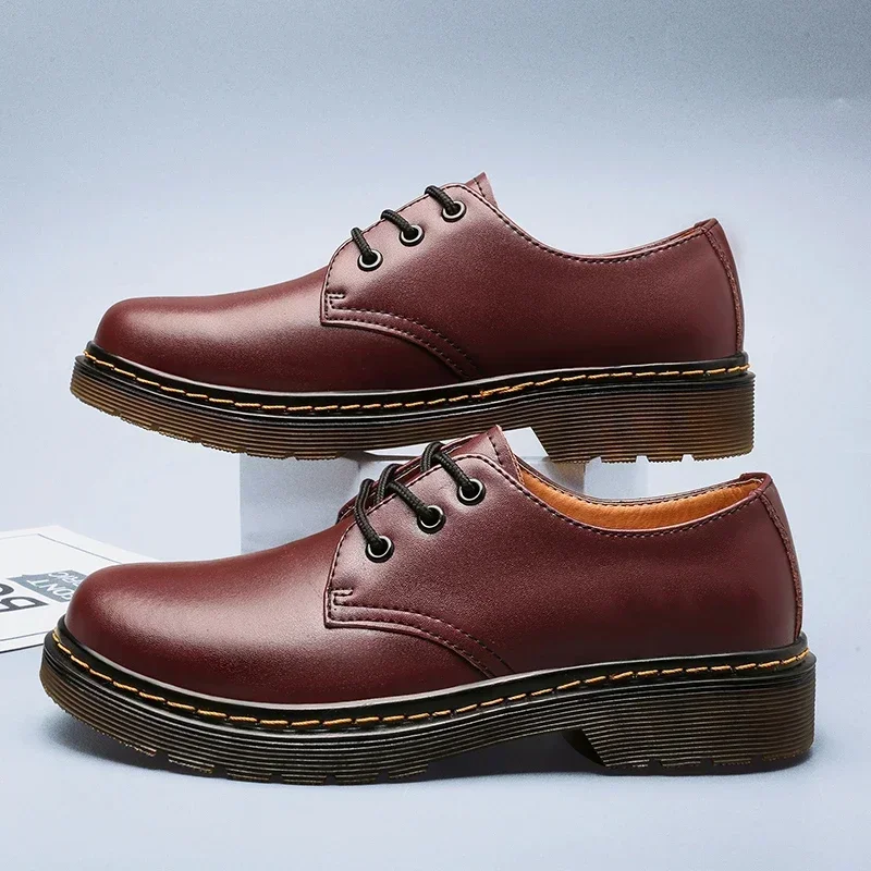 Safety Shoes British Style Outdoor Shoes Thick Bottom Oxford Shoes Lace Up Beef Tendon Outsole Work Casual