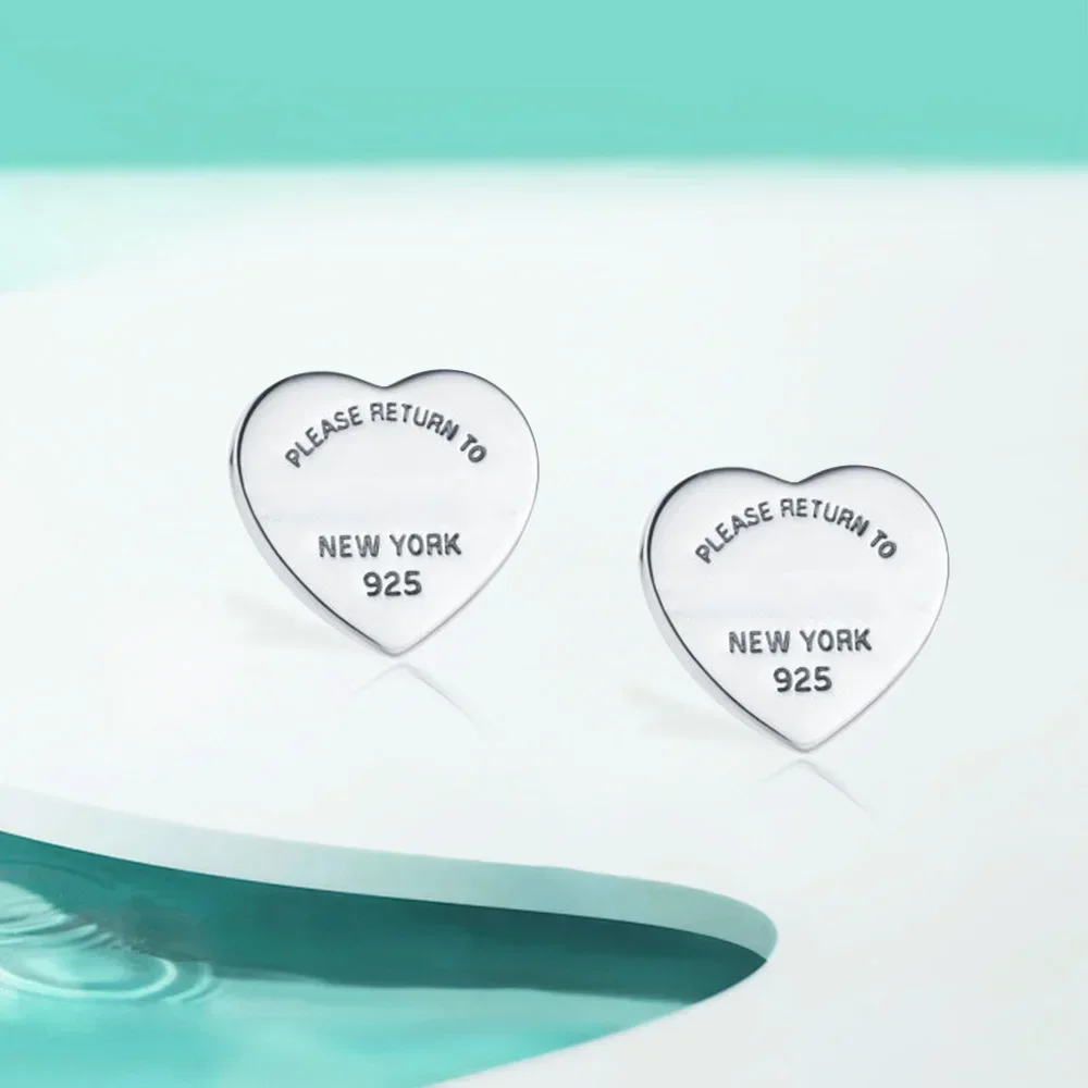 Elegant Electroplated Heart Earrings in Titanium Steel