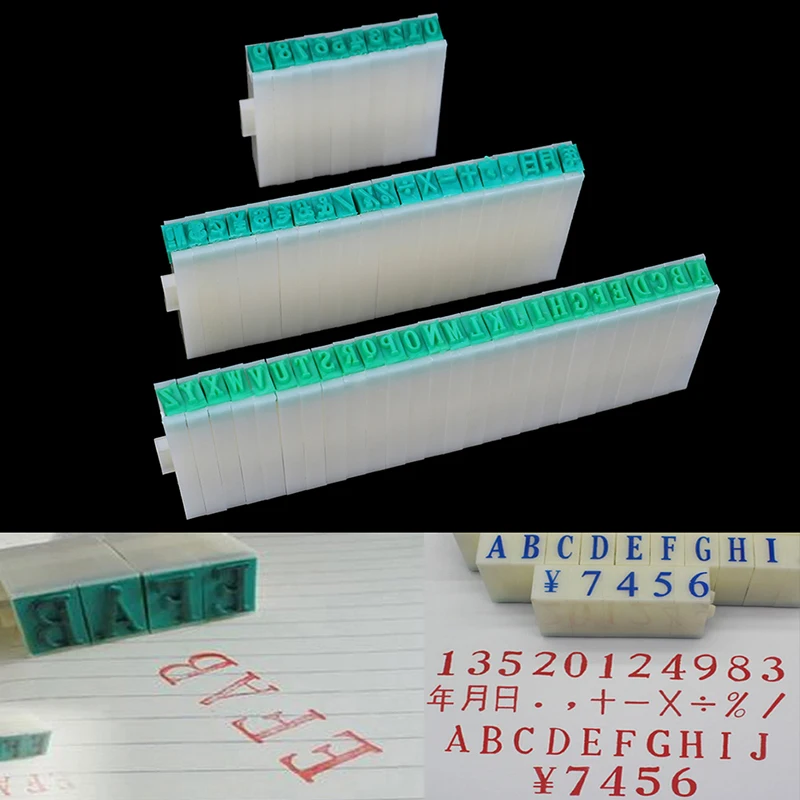 English Alphabet Letters Numbers Rubber Stamp 1Set