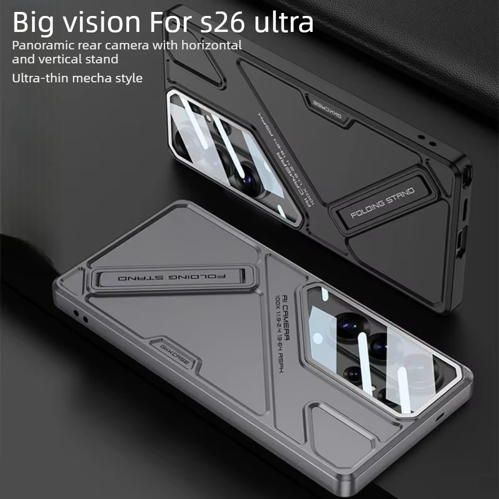 Premium Shockproof Geometric Case with Foldable Kickstand & Camera Lens Protection