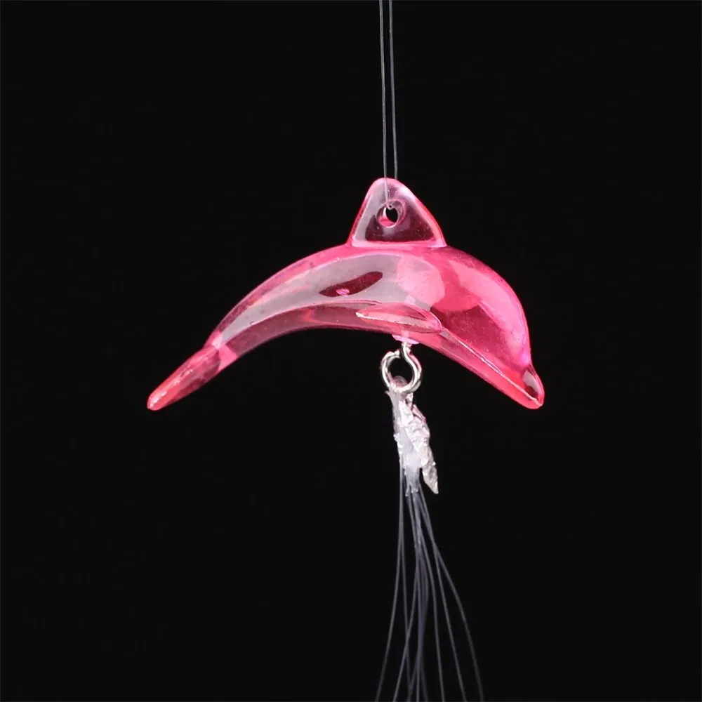 Cute Acrylic Little Dolphin Wind Chimes Courtyard Porch Hanging Decoration Birthday Housewarming Gift