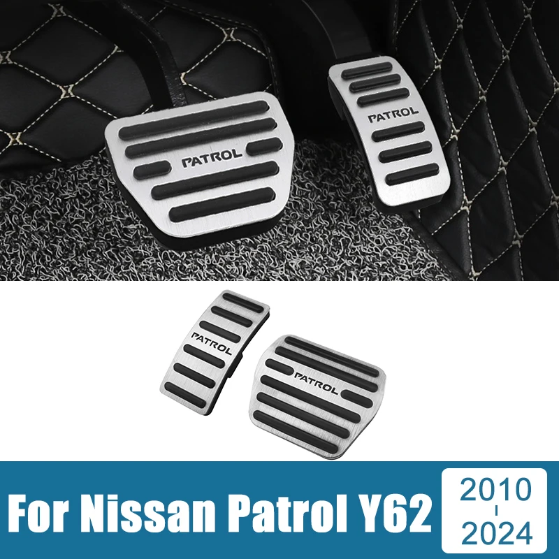 

For Nissan Patrol Y62 2010-2018 2019 2020 2021 2022 2023 2024 Car Foot Pedal Fuel Accelerator Brake Pedals Cover Non-Slip Pad