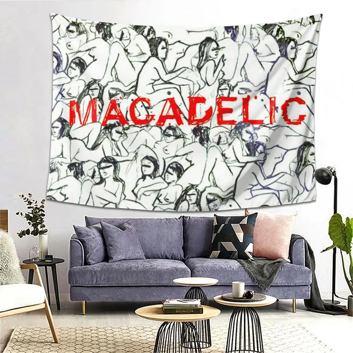 

Macadelic Album Tapestry Decoration Art Aesthetic Tapestries for Living Room Bedroom Decor Home Hippie Wall Cloth Wall Hanging