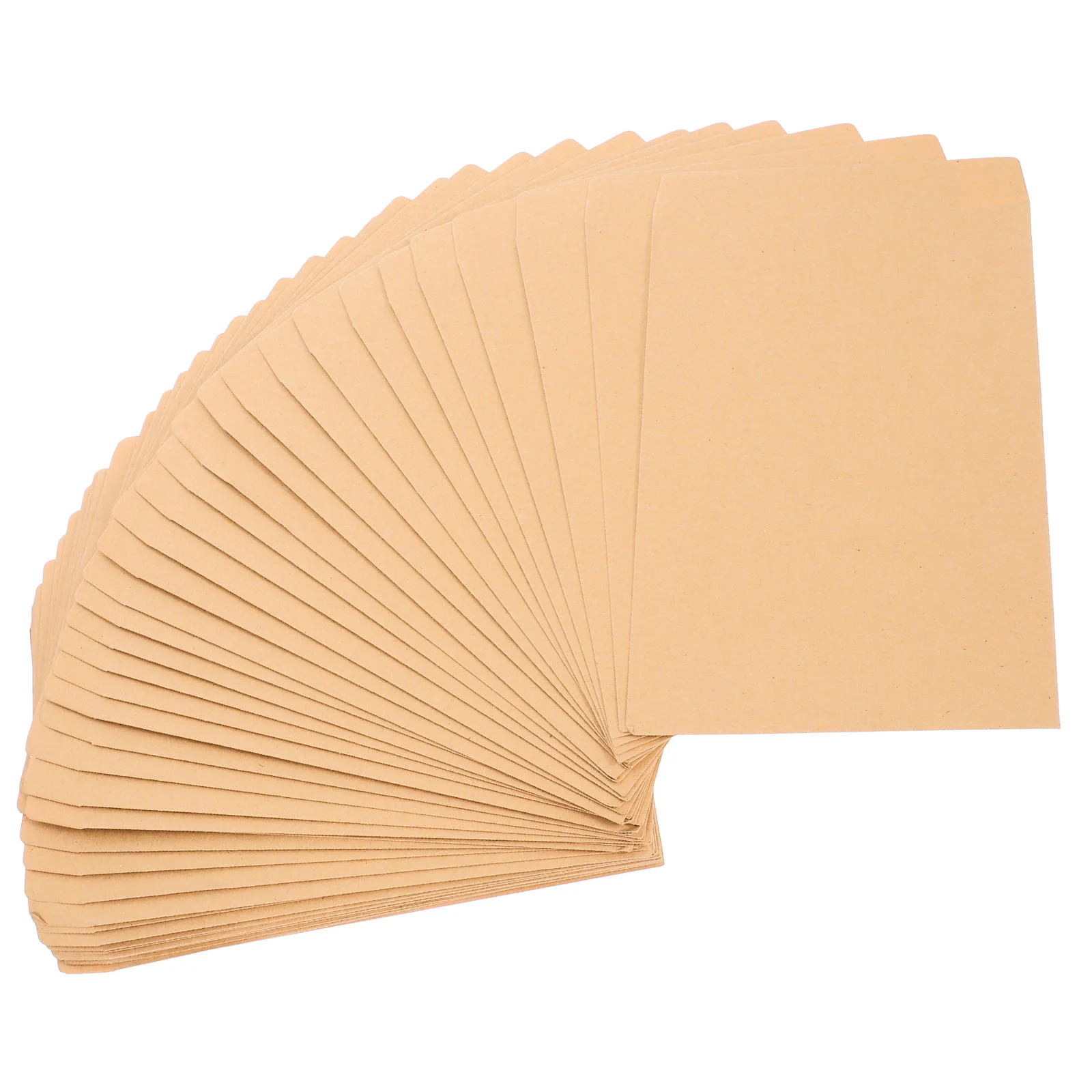 

50 Pcs Envelope Yellow Envelopes for Letters Portable Paper Greeting Cards Classic Double Sided Tape Message