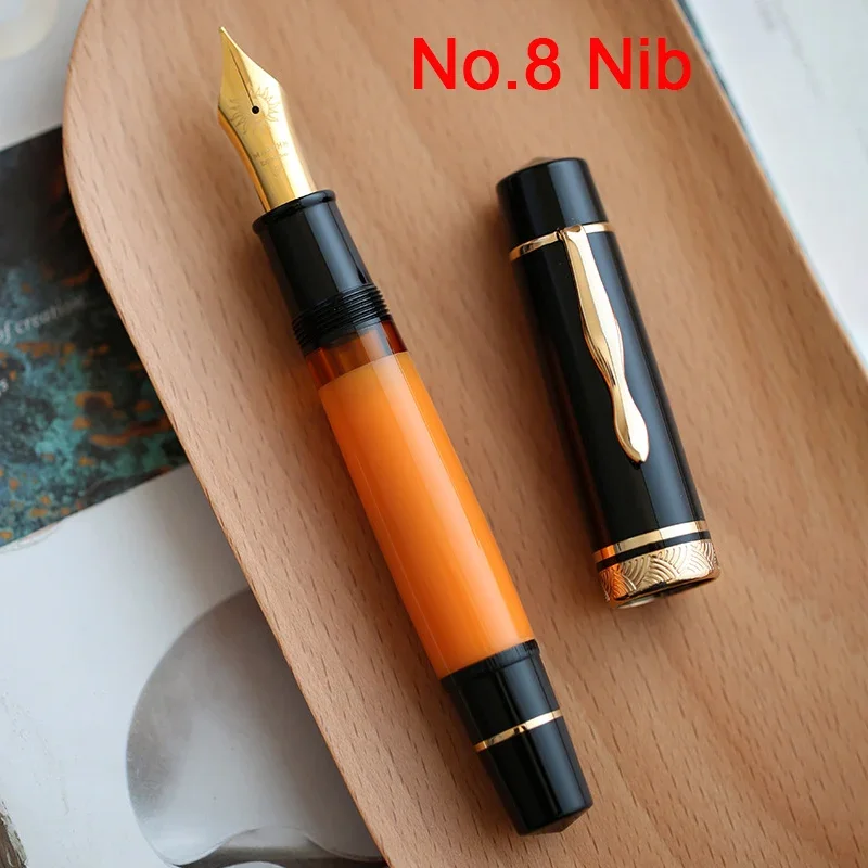 MAJOHN P139 Hemingway Large Piston Filler Fountain Pen Special Big Blade Nib No.8 F/M Structure Writing Gift Pens Office Supply