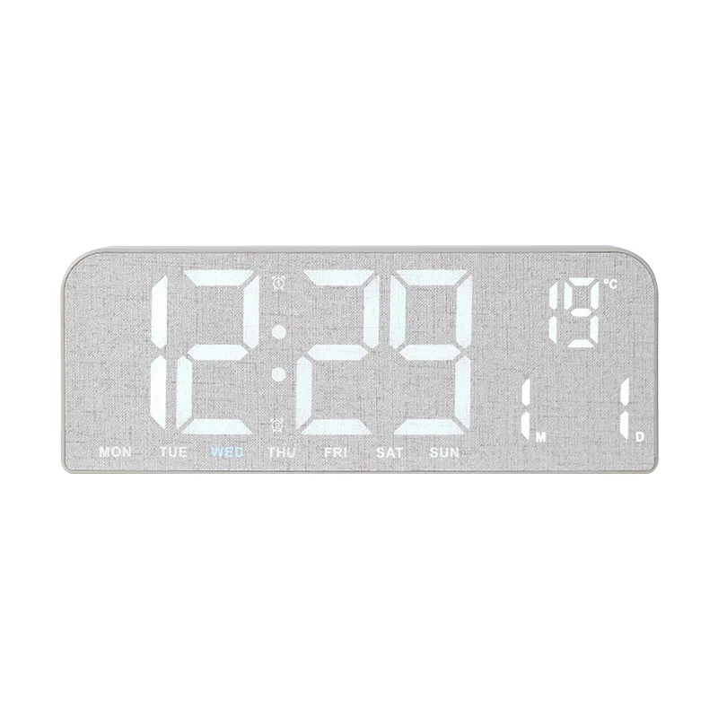 Enhanced Digital Wooden Alarm Clock with Countdown, Temperature Display, and Dual Alarm Function