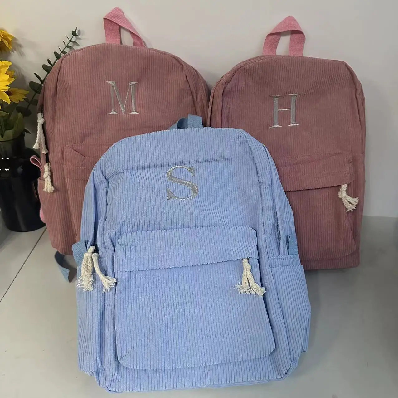 

Personalized Kids Backpack, Embroidered Corduroy Backpack,Back to School, Kid name backpack,school bag college,toddler,with name