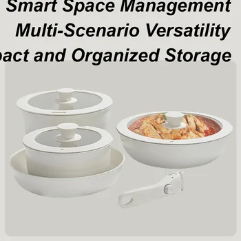 Nonstick Cookware Set Kitchen Cookware Sets Safe Portable Ceramic Oven Cooktop Utensils Induction Kitchenware For Home Apartment