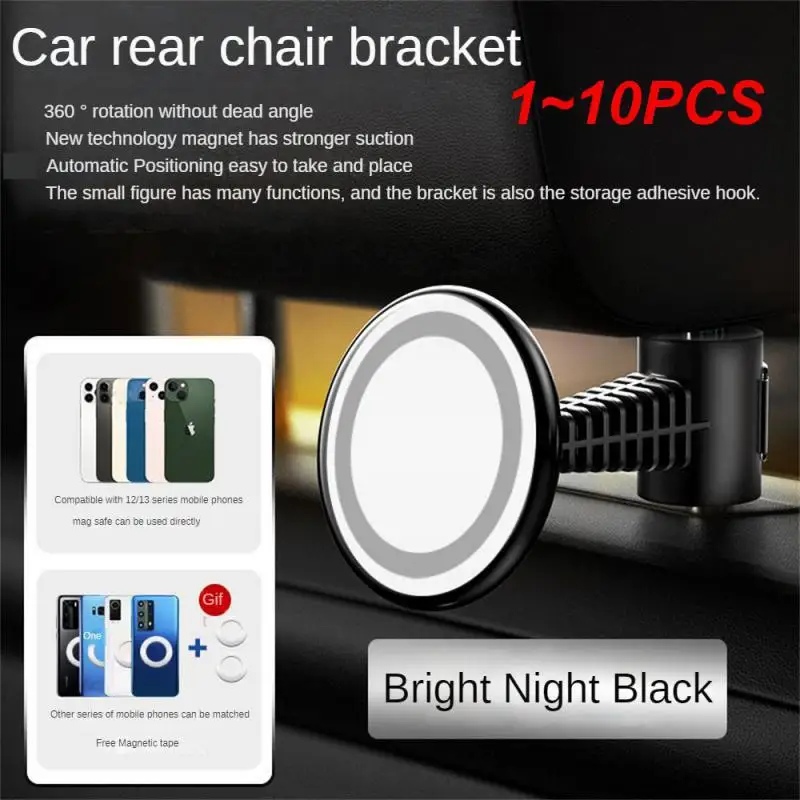 

1~10PCS Car Back Seat Phone Bracket Magnetic Zinc Alloy Rear Seat Headrest Hanger Hook Navigation Phone Support Car Accessories