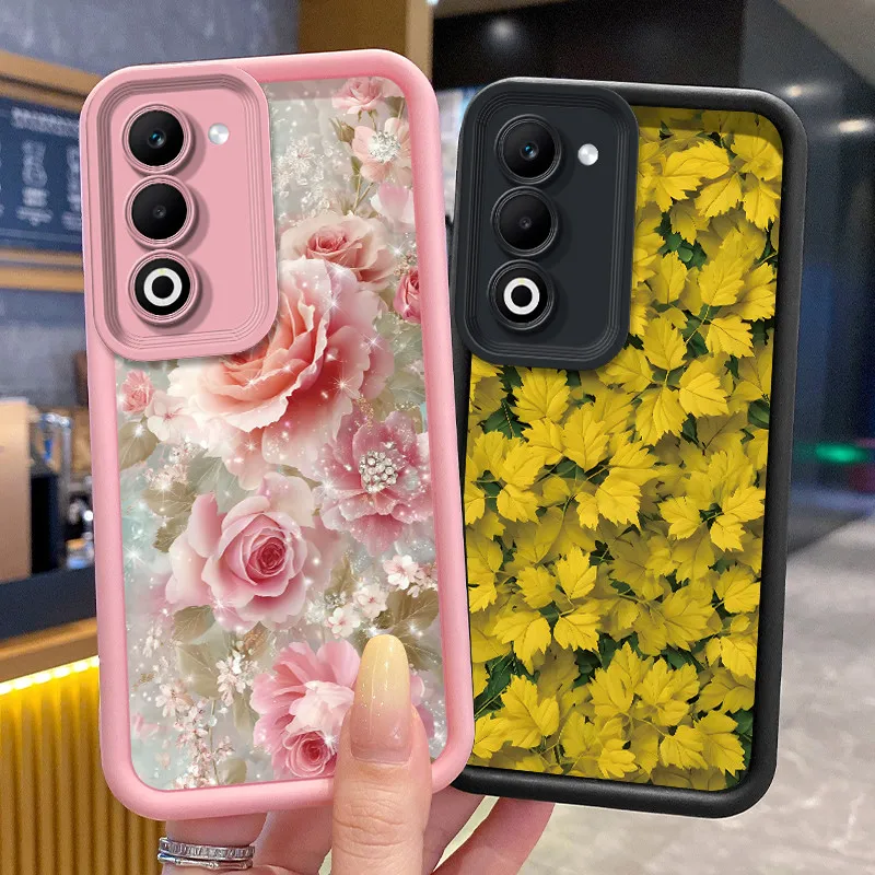 Shockproof Silicone Phone Case with Fish and Flower Print Design