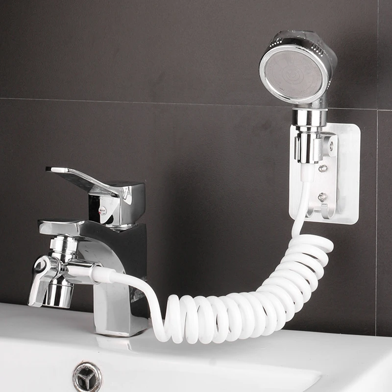 

Bathroom Basin Faucet Extender External Shower Head Washbasin Tap Water Divider Bidet Sprayer for Hair Washing Toilet Cleaning
