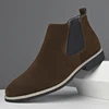 Fashion Men's Chelsea Boots Mid Top Leather Casual Shoes New Vintage Style Male Handmade Footwear Business Dress Man Ankle Boots