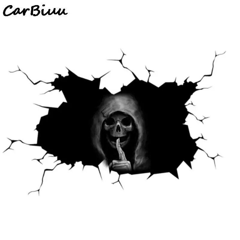 Reflective Car Sticker 1 Piece Car Stickers Personalized Skull Glass Styling Waterproof Halloween Skull Car Stickers Exterior Decoration 20*30 30*40 CM