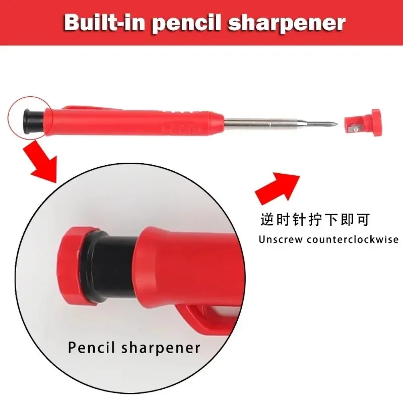 Mechanical pencil set,carpenter pencil,mechanical pencils,mechanical pencil refill,mechanical pencil refills Solid Carpenter Pencil Set Woodworking 3 Colors Refill Construction Marking Tool Office Supplies Stationery