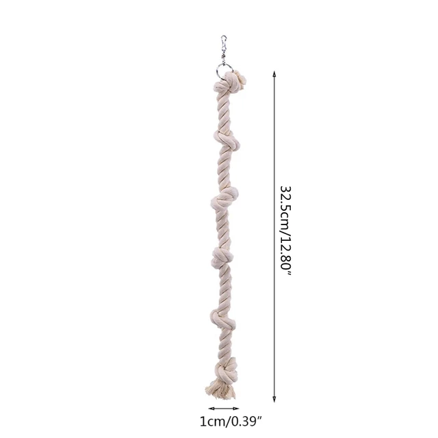 Hanging Cotton Rope Swing Cage with Knots 6