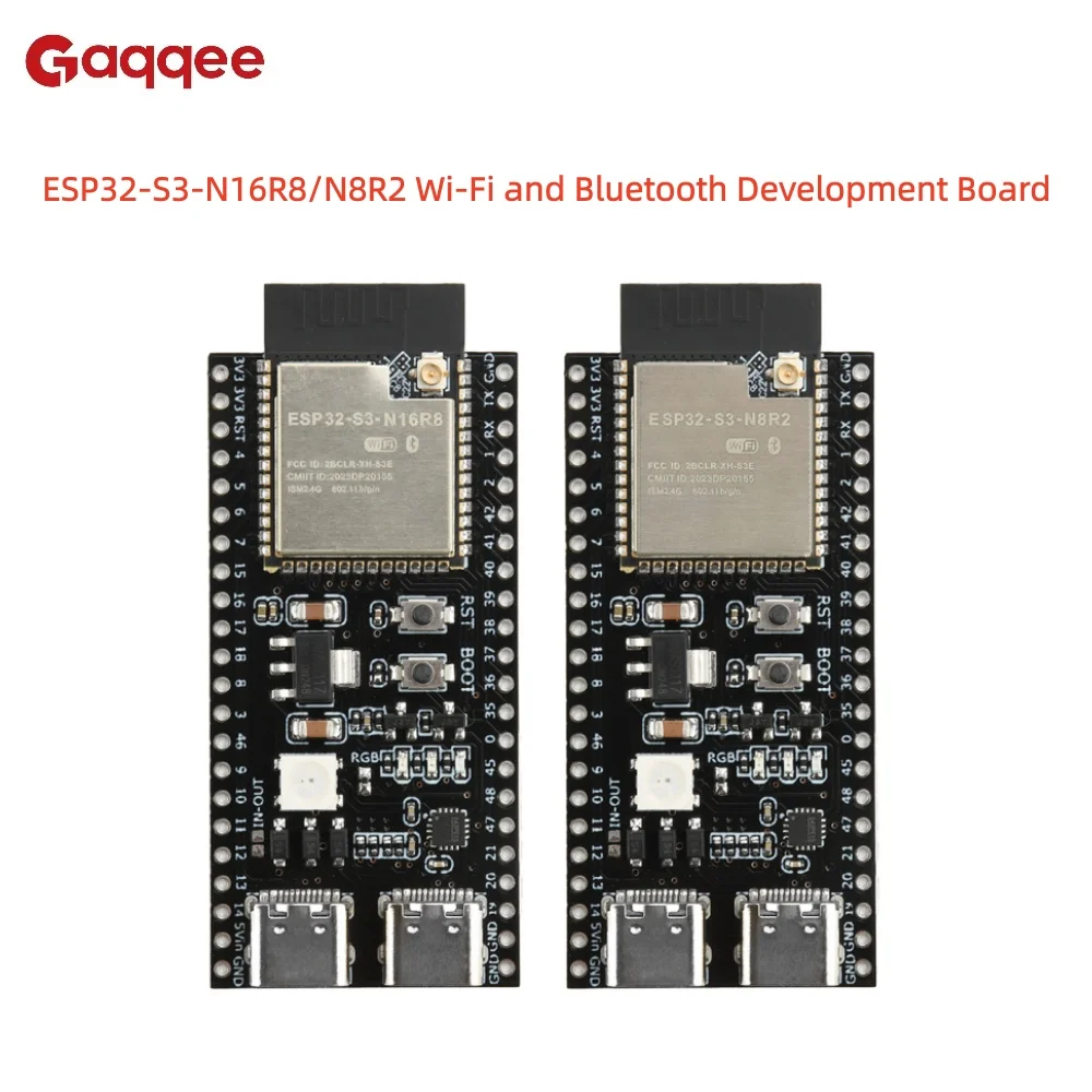 ESP32-S3-N16R8/N8R2 บอร์ดพัฒนา Wi-Fi และบลูทูธ พอร์ต Type-C คู่พร้อมตัวเชื่อมต่อเสาอากาศ