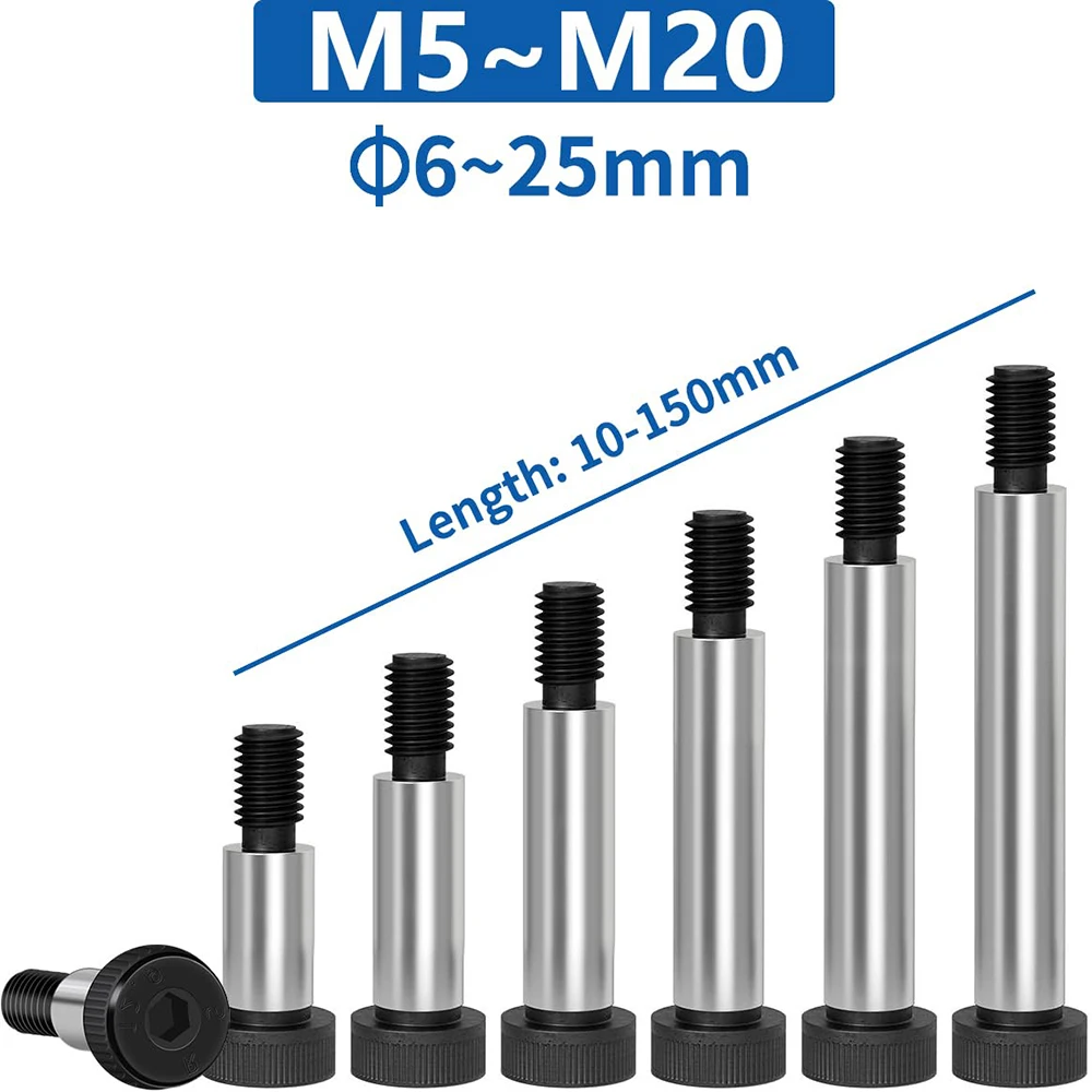 Lot De 5 Vis à épaule Uxcell – M6x16mm, Acier Inox, Filetage Complet, ISO7379