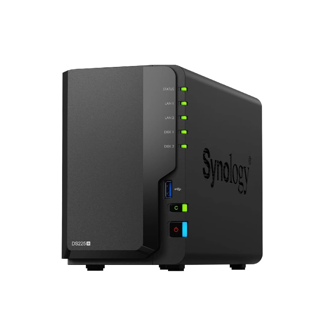 시놀로지 DS225+ 2베이 디스크스테이션 NAS 인클로저 2GB DDR4 RAM (디스크 미포함)
