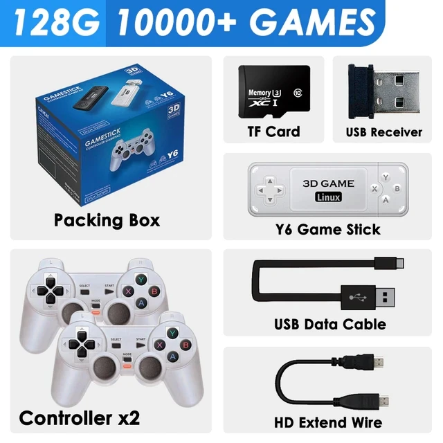 thumbnail image 1 of Consola de videojuegos portátil retro familiar BOYHOM Y6 2.4G con conexión inalámbrica para TV Stick, compatible con juegos multijugador 4K HD para PS, regalos, 1 of 5
