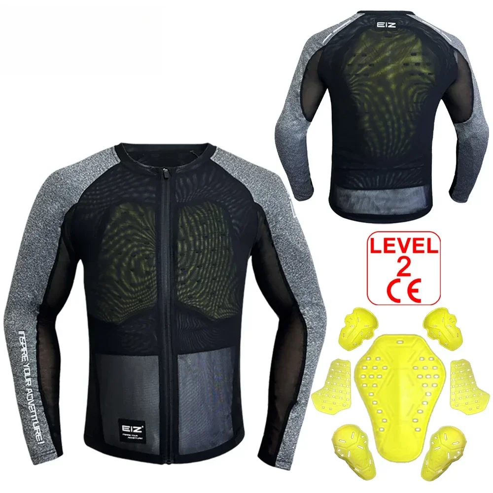 Motorcycle Protector Motorcycle armor, cycling clothes, summer locomotive breathable mesh anti-drop soft armor CE2 protective gear men and women