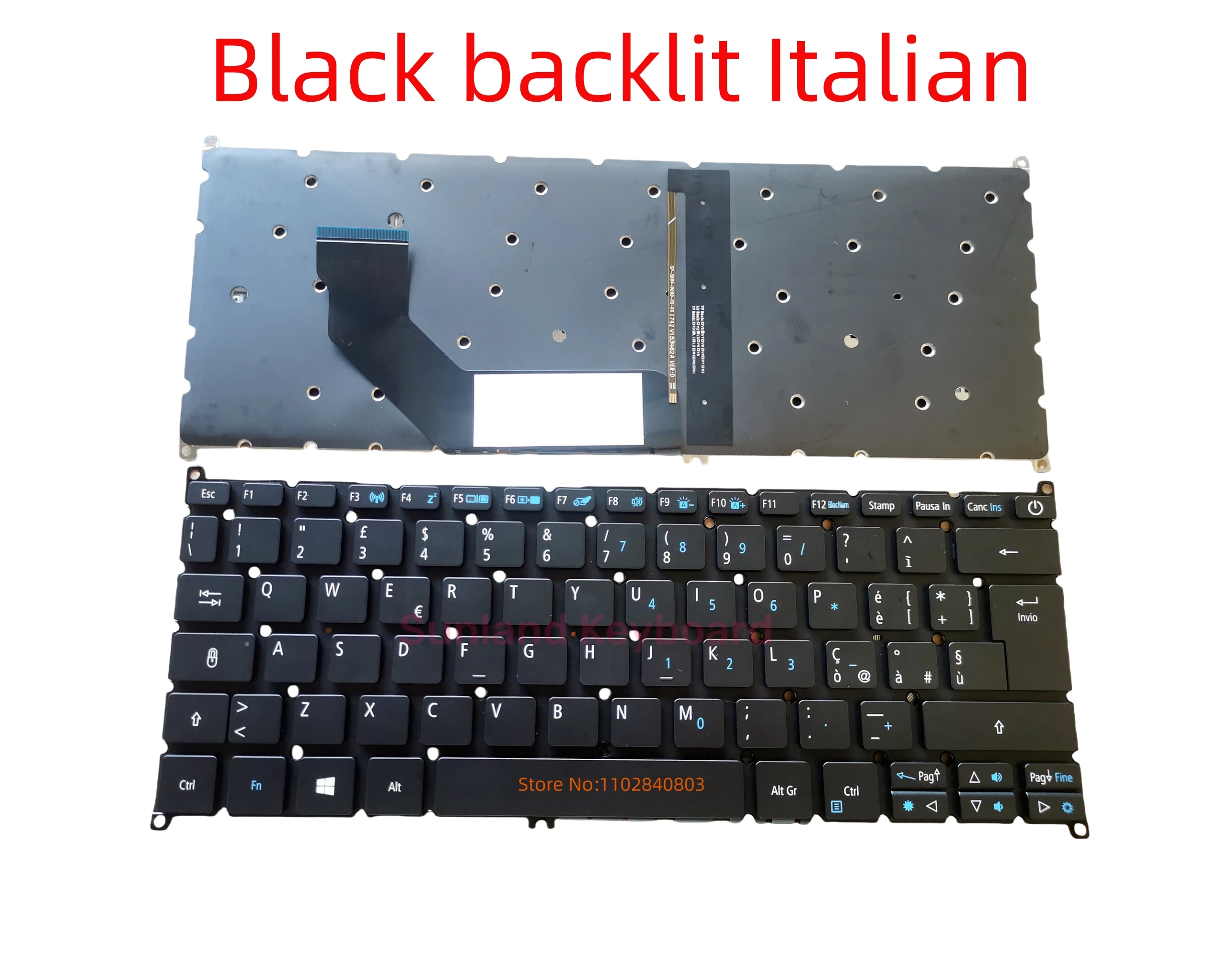 New UK CA SP LA PO FR RU IT Keyboard Backlit for Acer Swift 113 SF113-31 N17P2 S13 SF514 SF314-52G S5-371 SF5 VX15 S30-20 white