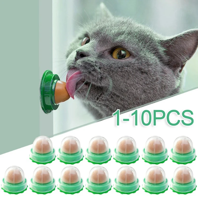 2 8pcs Cat Catnip Healthy Cat Licking Toys Ball Cats Licking Candy