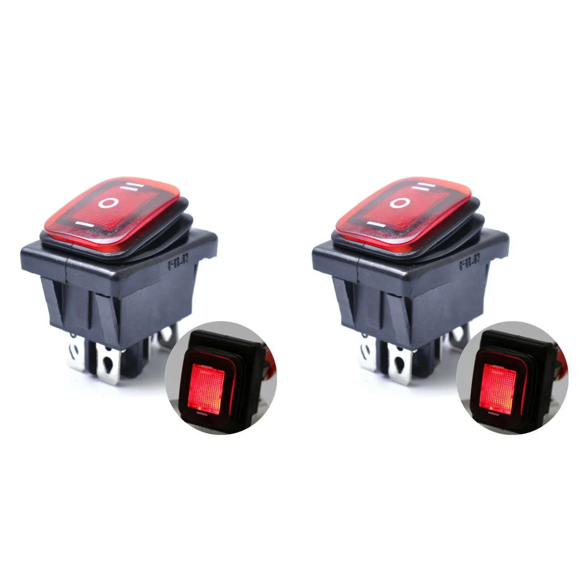 

2 шт. тумблер переключатель ВКЛ-ВЫКЛ-ВКЛ. 6 12 В постоянного тока автомобили для лодок Водонепроницаемая фотография (красная фотография)