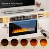 70''TV Stand with 36''Fireplace-LED Light Entertainment Center for 75+inch TV-White TV Cabinet,Modern TV Console for Living Room 2