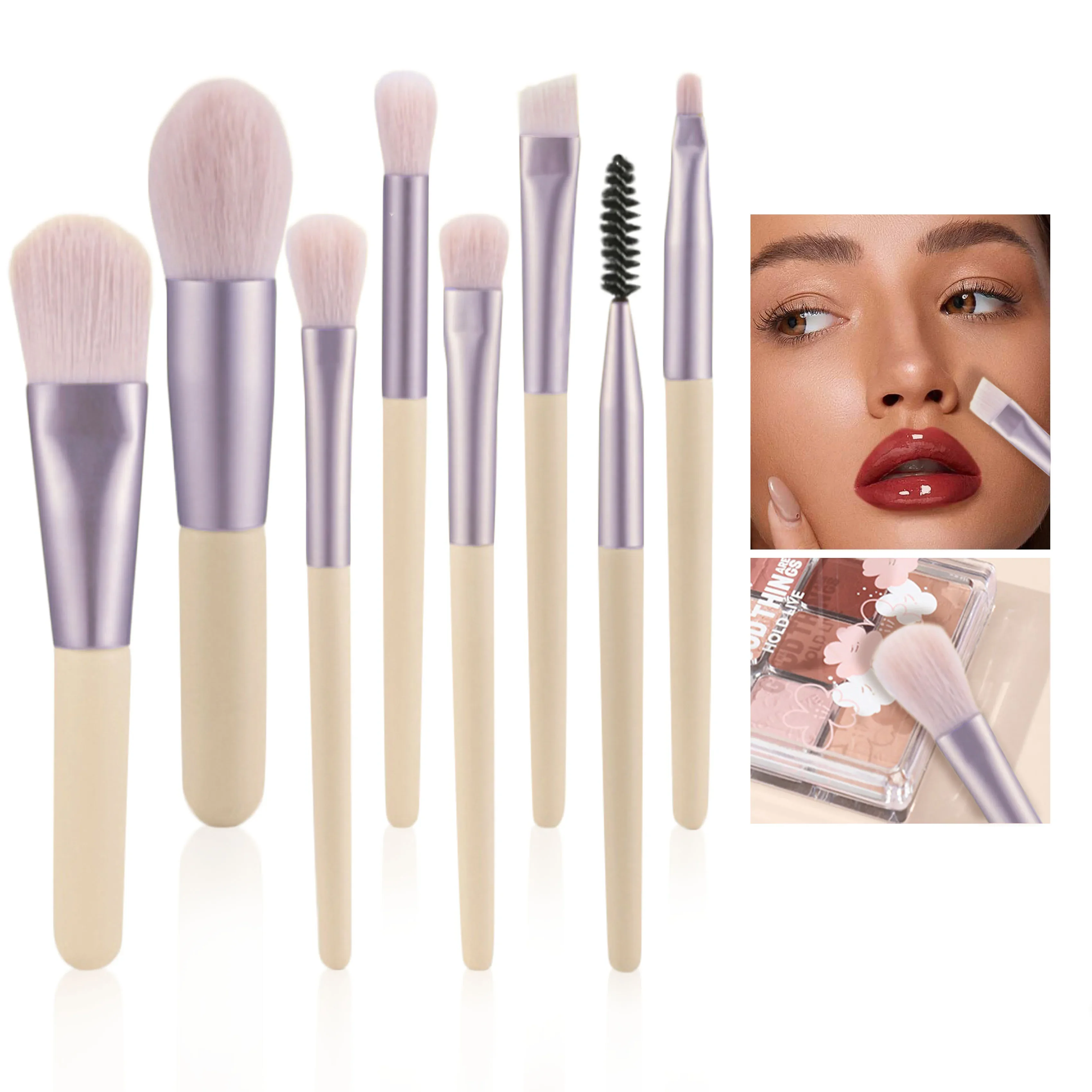 Portable Soft Hair Makeup Brush Set for Powder, Concealer, Eyeshadow, Blush, and Foundation