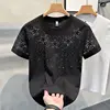2025 Men T-shirt Short-sleeved Star Hot Diamond Internet Celebrity Explosion High-end Niche Half-sleeved T-shirt 6