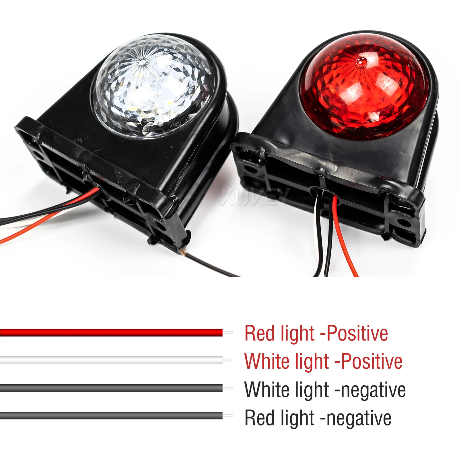 8LED Clearance Elbow Rubber Light 2X Trailer Truck Position Parking Outline 12V 24V Side Marker Lights White Red Rear Lamps