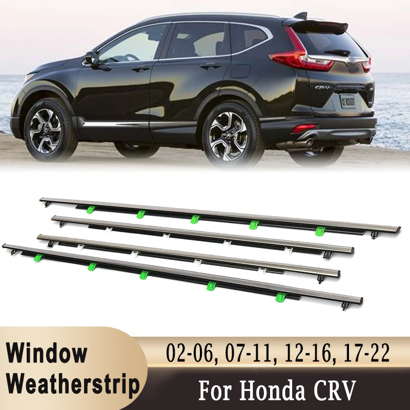 4pcs Car Window Weatherstrips Rubber Door Moulding Trim Outer Window