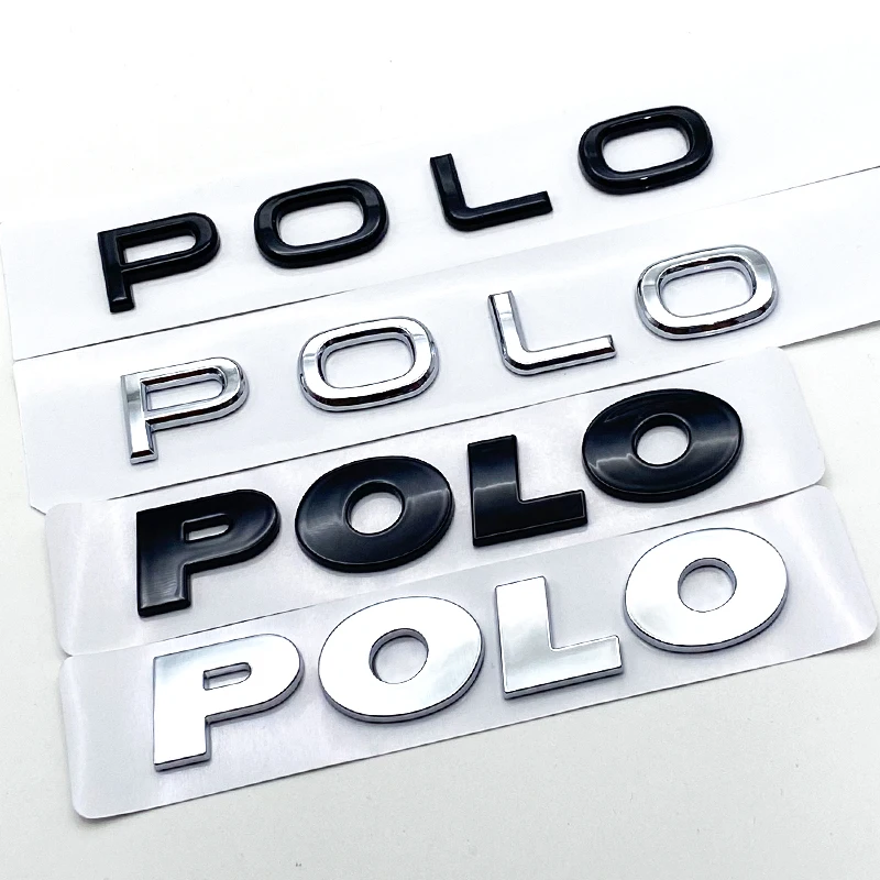 3D ABS POLO Rear Trunk Sticker Car Styling Auto Body Side Fender Badge Letters Emblem Labeling Decal