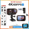 4K HD Motion Camera 60FPS 170°Wide Angle Action Wifi Cam Outdoor Sport Deep Waterproof Bike Motorcycle Body Camcorder LED Screen 2