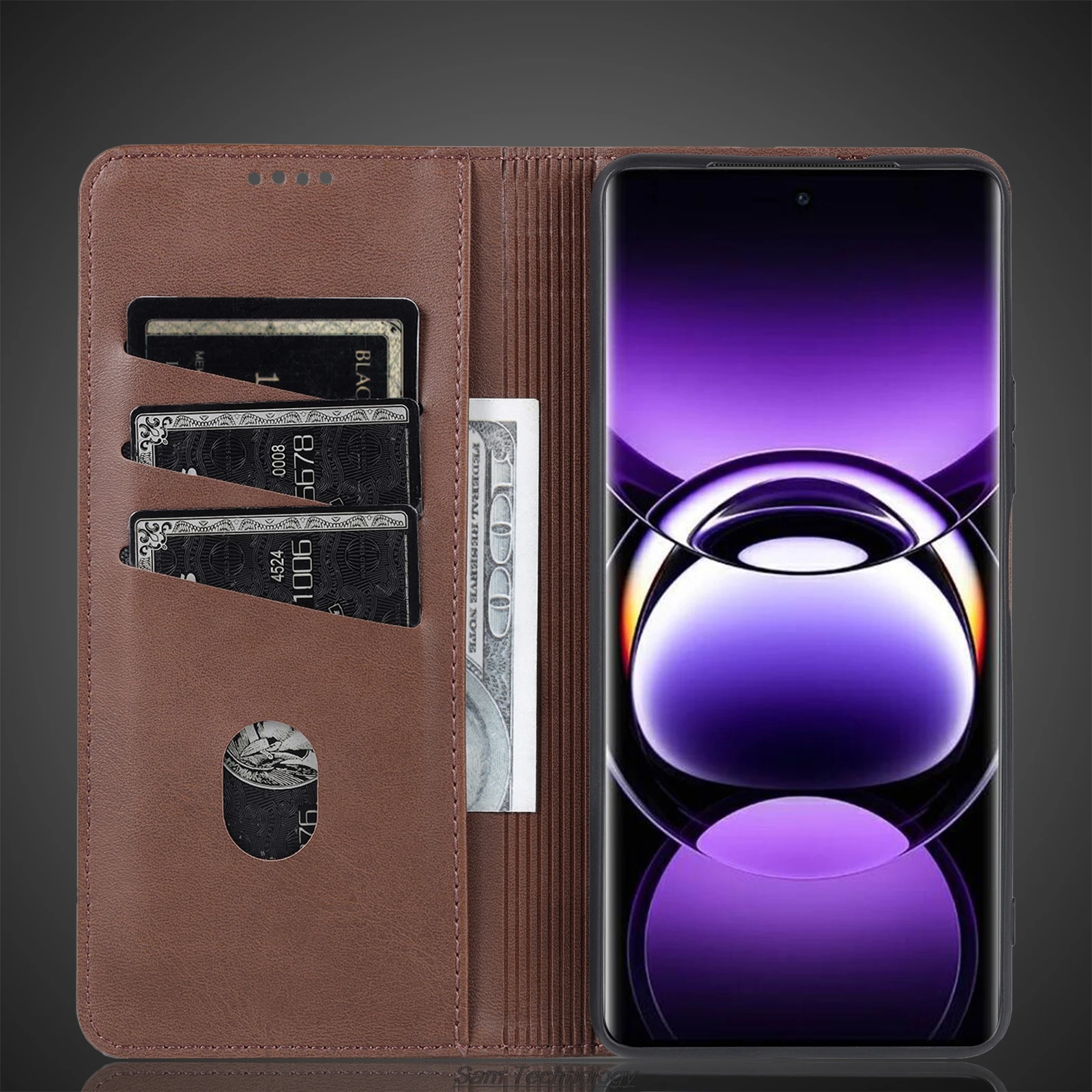 Premium Magnetic Leather Flip Cover – Deluxe Protective Case