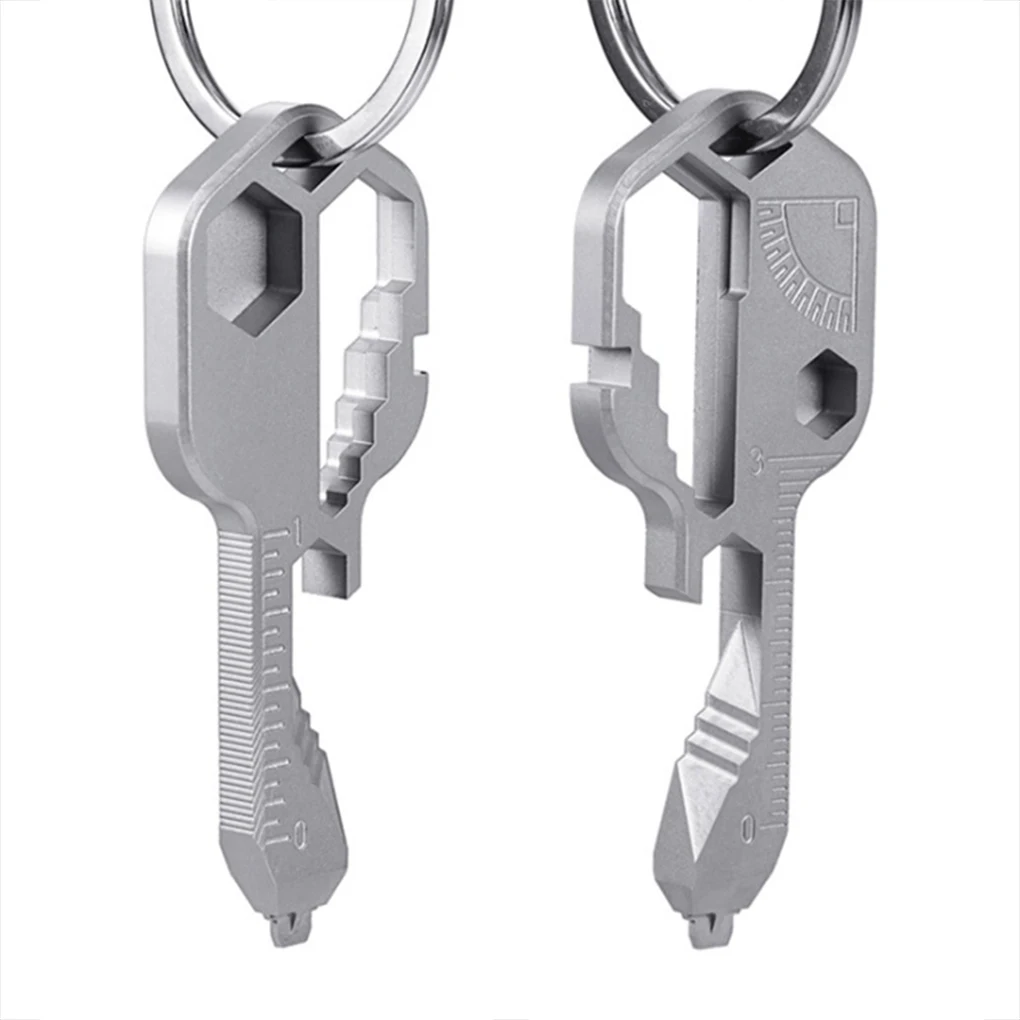 Stainless Steel Multi-functional Keychain Tool Must-Have Outdoor Companion Portable Convenient black