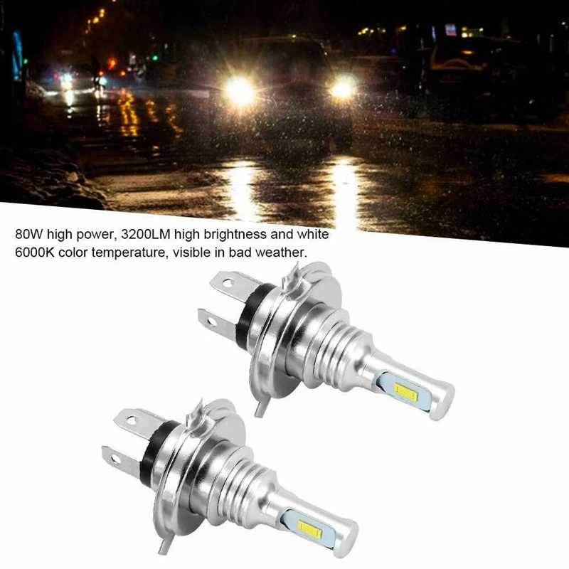 SPOLI H4 LED Motorcycle Headlight Bulbs Circle, 35W 3200LM High/Low