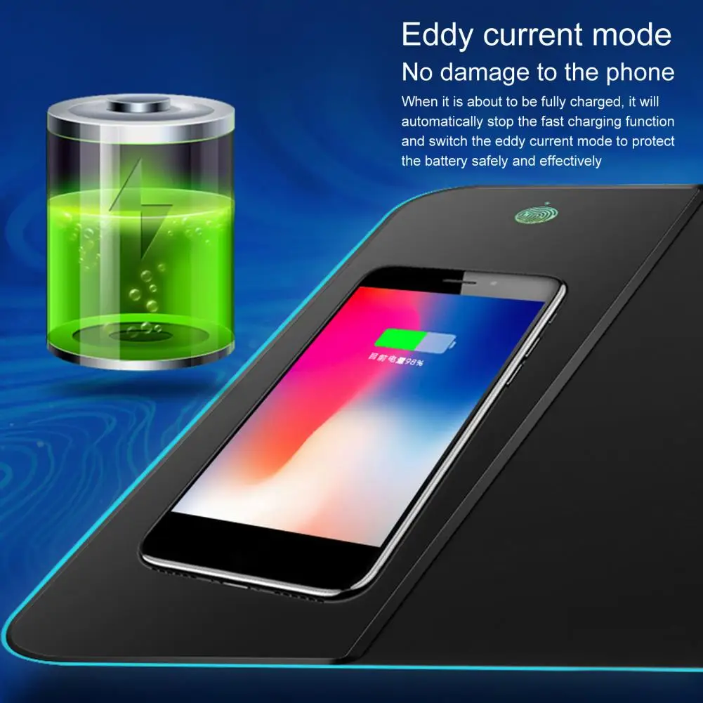 

Mouse Mat Waterproof Multifunctional 10W RGB Gaming Wireless Charging Computer Mousepad for Office