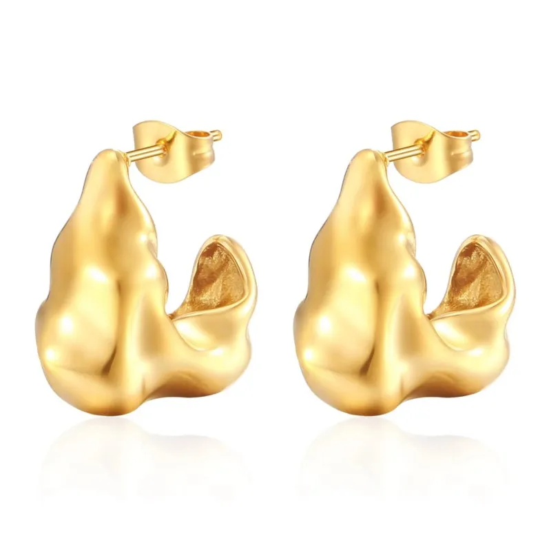 

Stainless Steel Cute Trend Embossing Ear Studs Earring Posts Piercing Jewelry