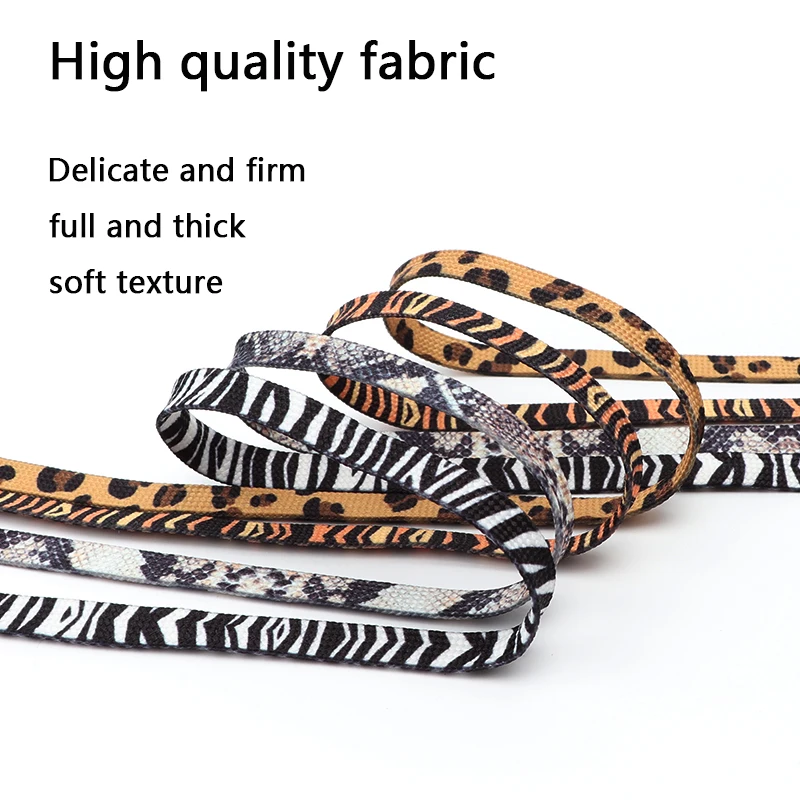 120CM Leopard print Shoe Laces For Sneakers Man And Woman Flat Shoelaces Printing Animal Pattern Sports Shoelace Accessories
