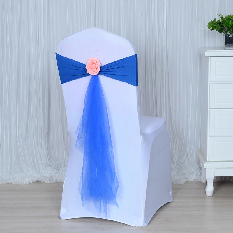 

Цветочное украшение, длинный хвост, спандекс, рандема с пряжкой для свадьбы, банкета, вечеринки, Декор, золотой стул, пояса