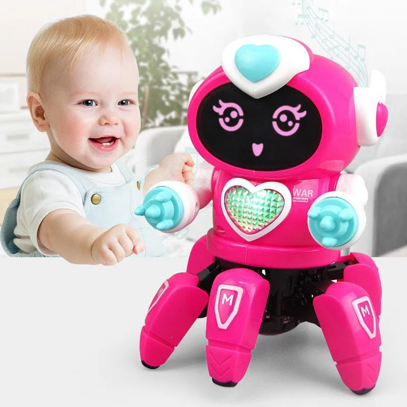 1PC Smart Dance Robots With Music LED 6 Claws Octopus Robot Birthday Gift Toys For Children Early Education Baby Toy Boys Girls