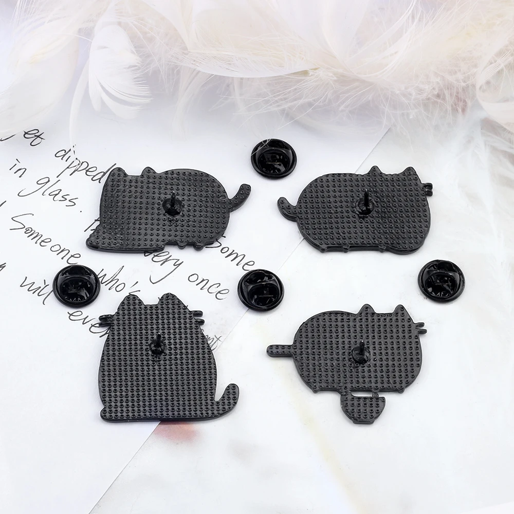 Always Be Pawsifive Little White Cat Brooch Cartoon Pet Party Enamel Pin Pet Col