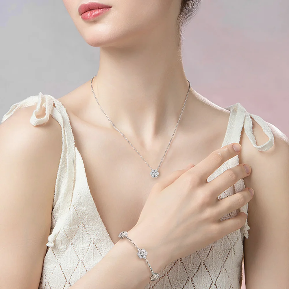 Halo Moissanite Diamond Ring Set In 14k 18k Solid Gold With - Foto 5