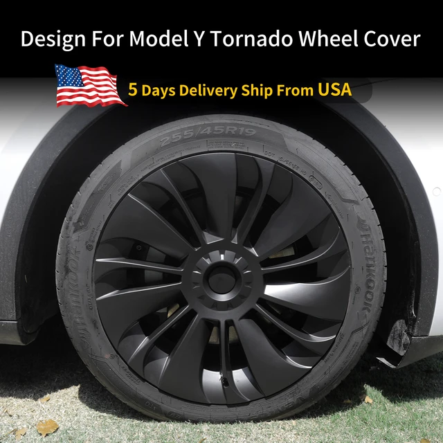 4PCS Hubcaps 19 inch Full Coverage Gemini Wheel Cover Cap Set for Tesla  Model Y