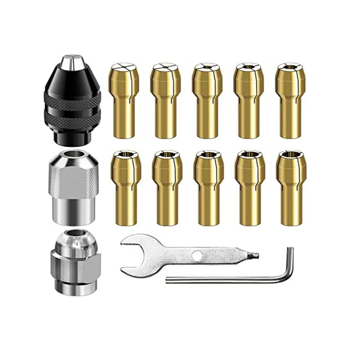 Drill Chuck Collet Set 28 Pcs Replacement Drill Keyless Bit Brass Set 1/32-1/8Inch